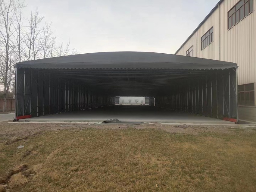 手动推拉雨蓬，仓库棚移动仓库棚