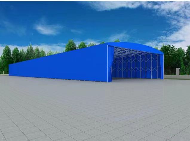 手动推拉雨蓬，仓库棚移动仓库棚