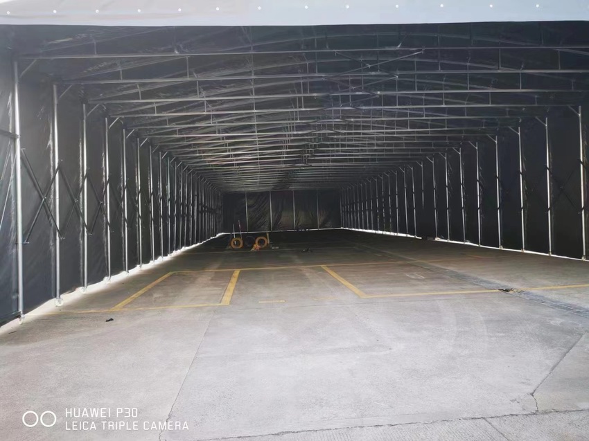 手动推拉雨蓬，仓库棚移动仓库棚