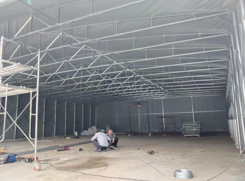 手动推拉雨蓬，仓库棚移动仓库棚